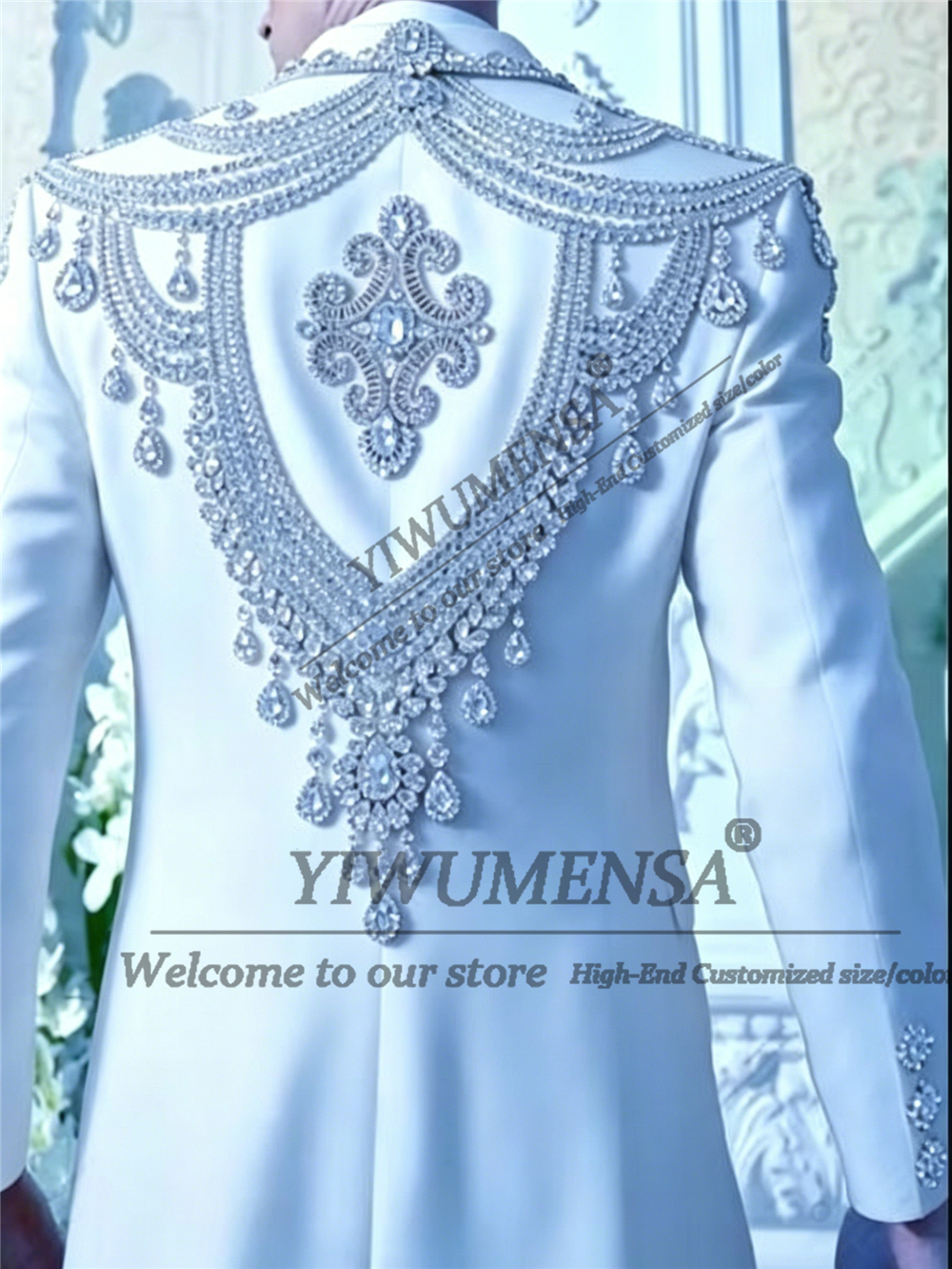 Men'S Formal Wear In Wedding - Male Fashion Beading Crystals Suits Men