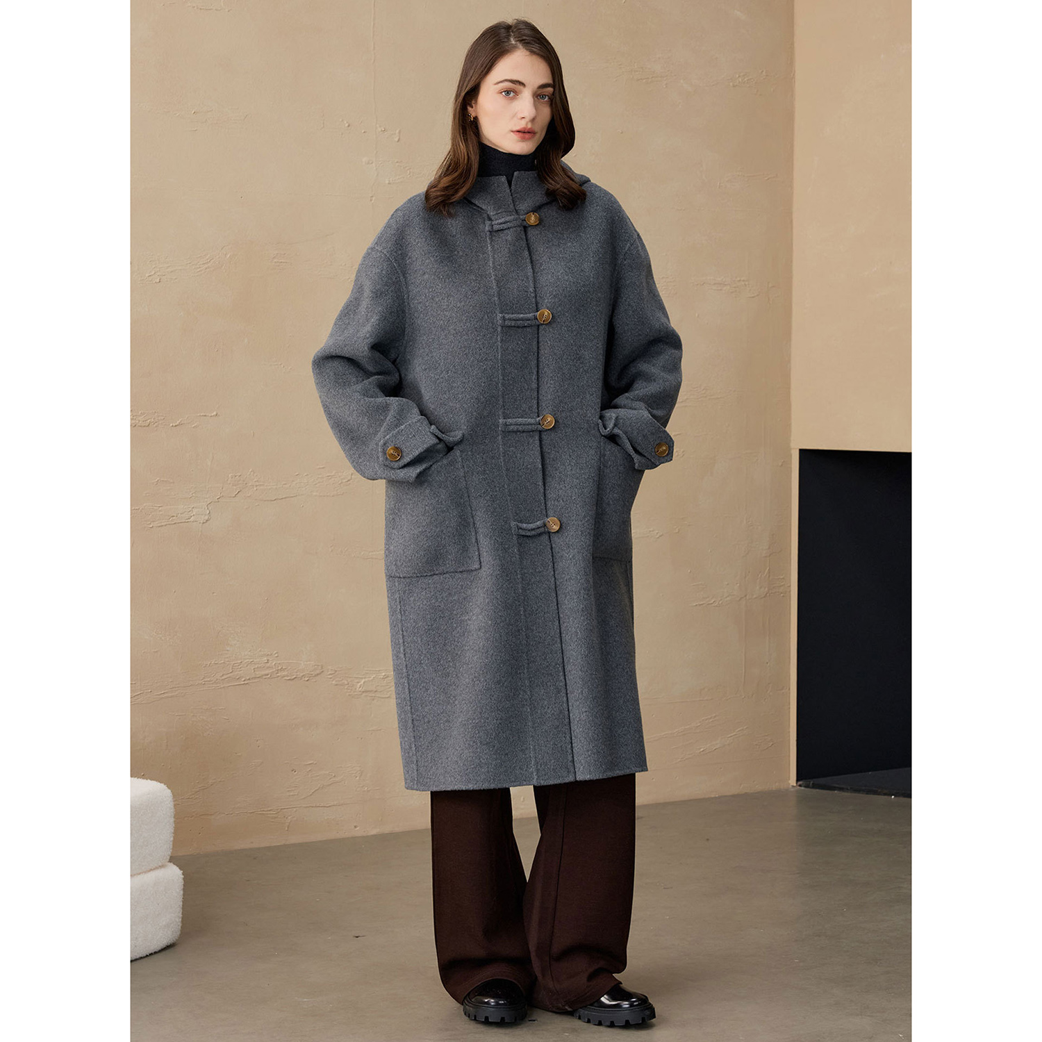 Wool Suit Jacket - Allingentle Women's Blazer Woolen Fashion Long