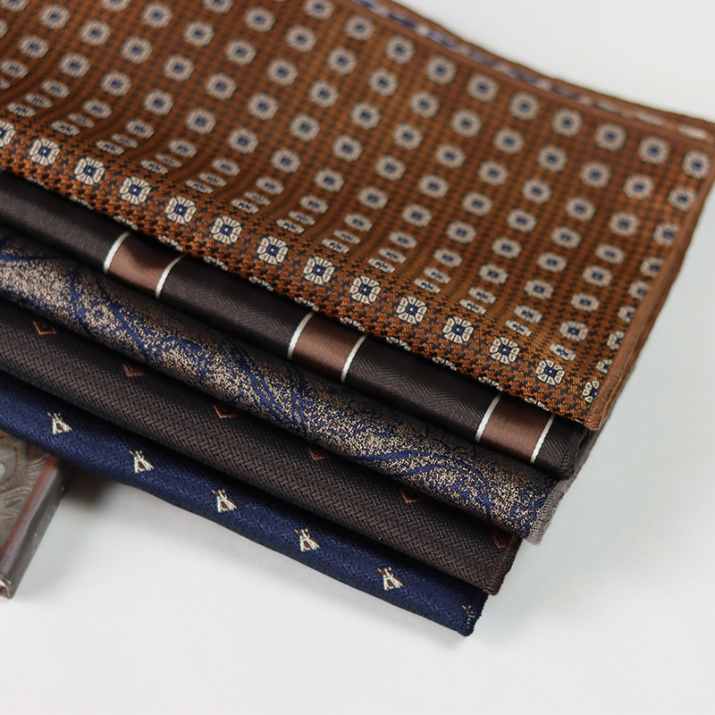 Men'S Formal Wear For A Wedding - 24cm Elegant Brown Pocket Square Mens