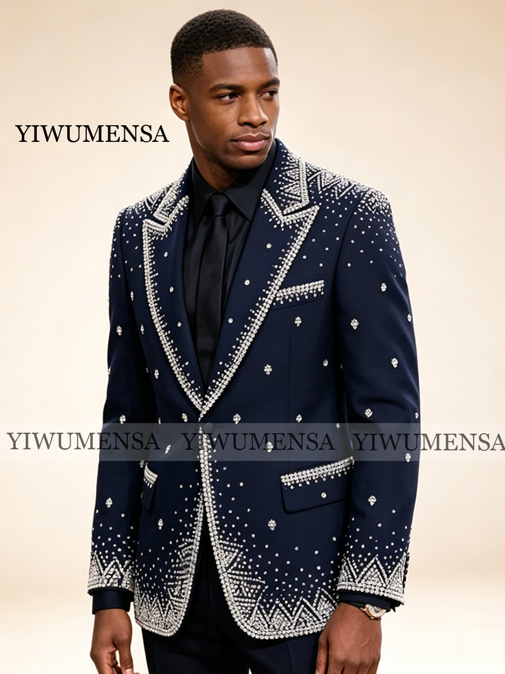 Men'S Formal Wear For A Wedding - Brilliant Rhinestone Men Suit 2 Pieces