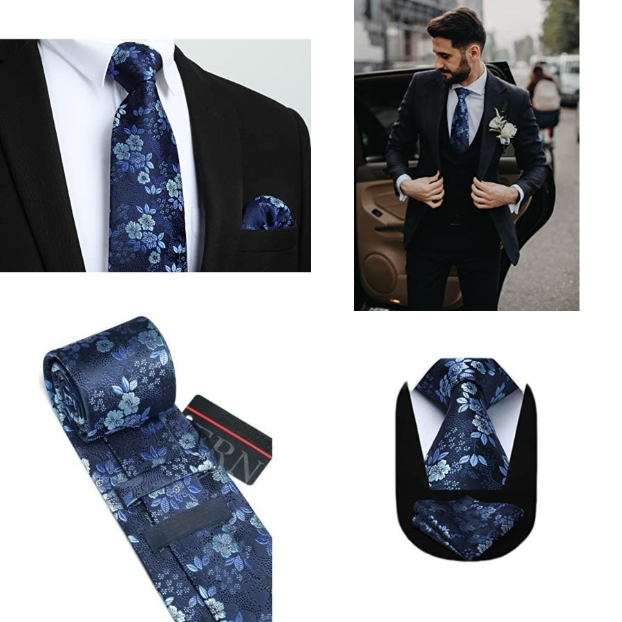 Silk Tie Woven - Men Floral Ties Woven Classic 3.4