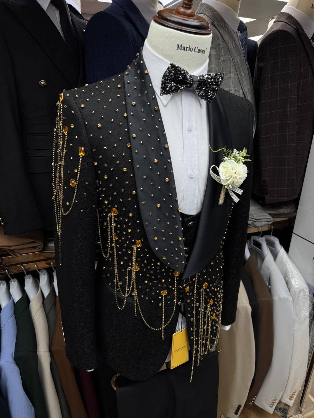 New Golden Beaded Tassel Suit  - đánh giá và giá Men'S Formal Wear In Wedding
