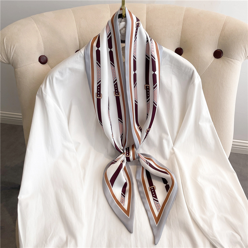 Fashion Print Long Silk Scarf  - đánh giá và giá Silk Tie Woven