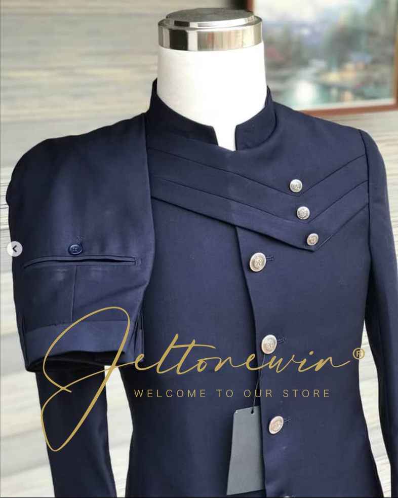 Men's Navy Blue Suit Set with  - đánh giá và giá Men'S Formal Wear In Wedding