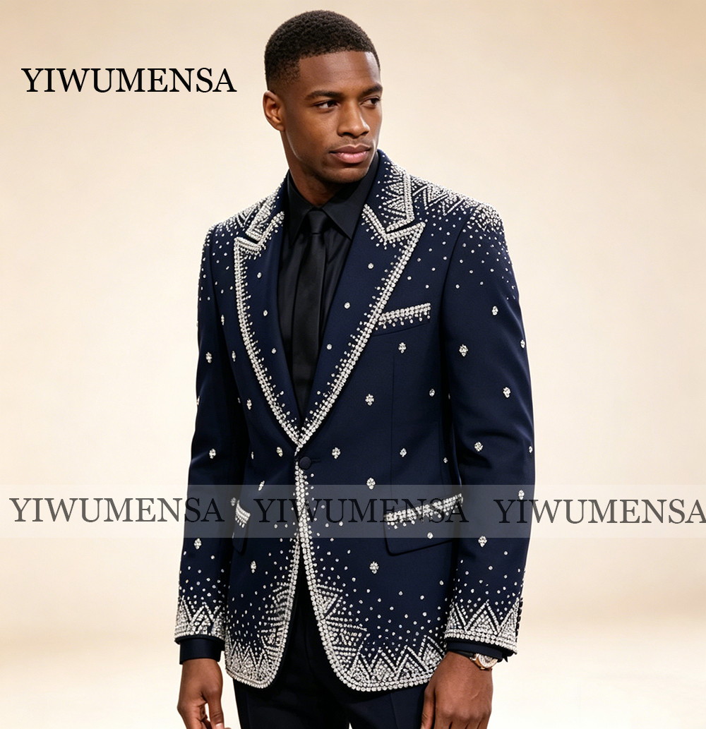 Brilliant Rhinestone Men Suit  - đánh giá và giá Men'S Formal Wear For A Wedding