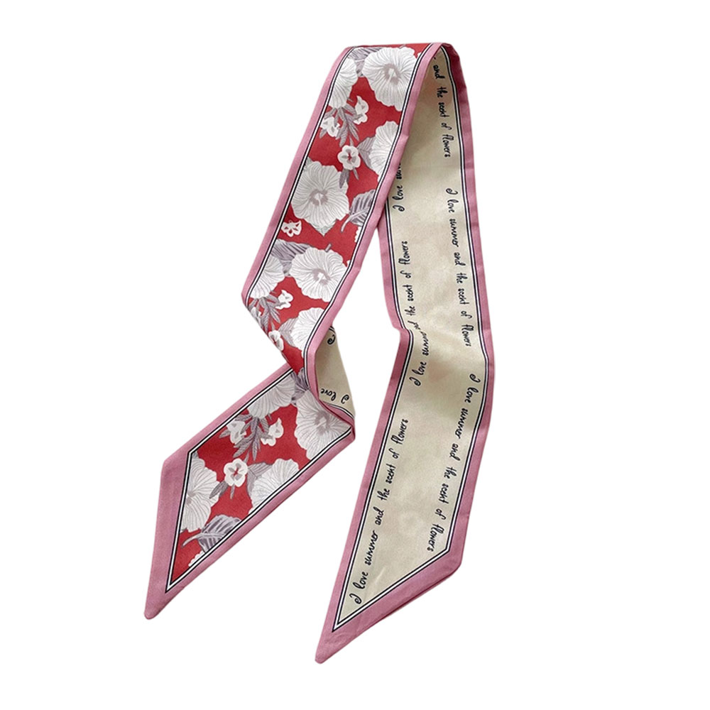 Floral Silk Satin Scarf Narrow - đánh giá và giá Silk Tie Woven