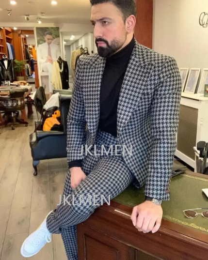 Houndstooth Mens Suits 2PCS We - đánh giá và giá Men'S Formal Wear In Wedding