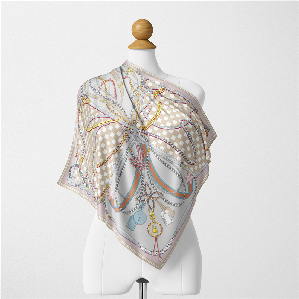 Twill Silk Scarf Woman Digital - đánh giá và giá Silk Tie Woven