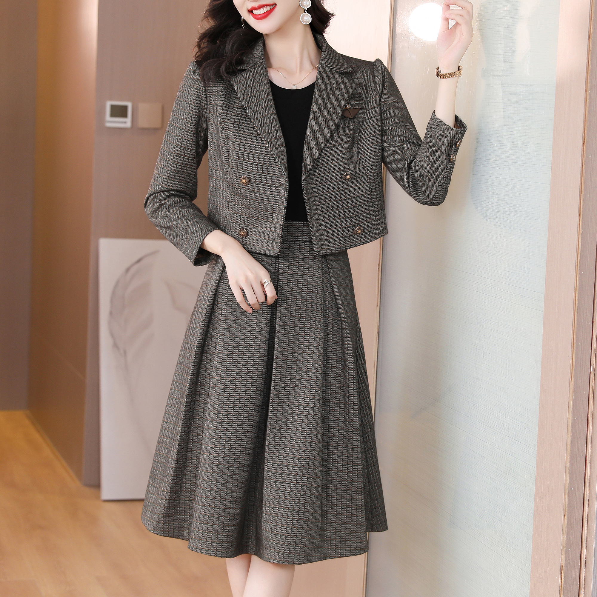 2024 Autumn Female Two Piece W - đánh giá và giá Wool Suit Jacket