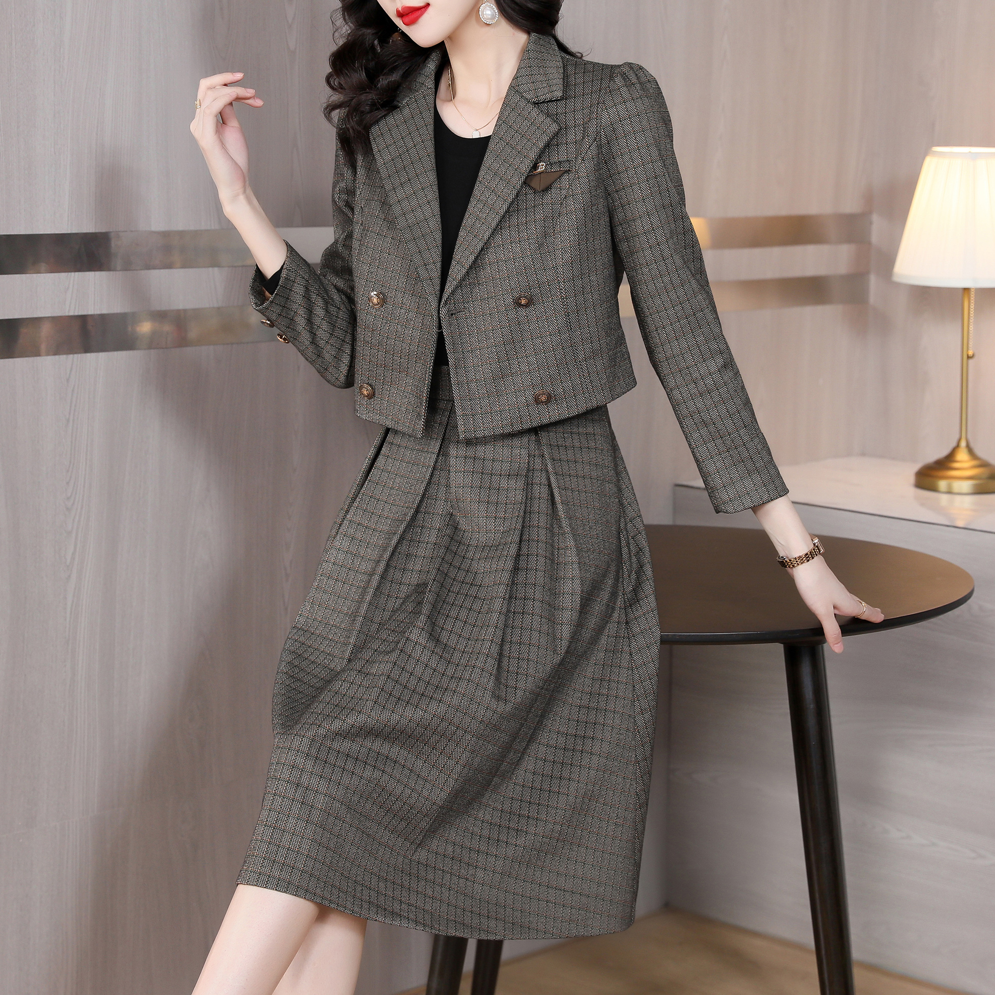 2024 Autumn Female Two Piece W - đánh giá và giá Wool Suit Jacket