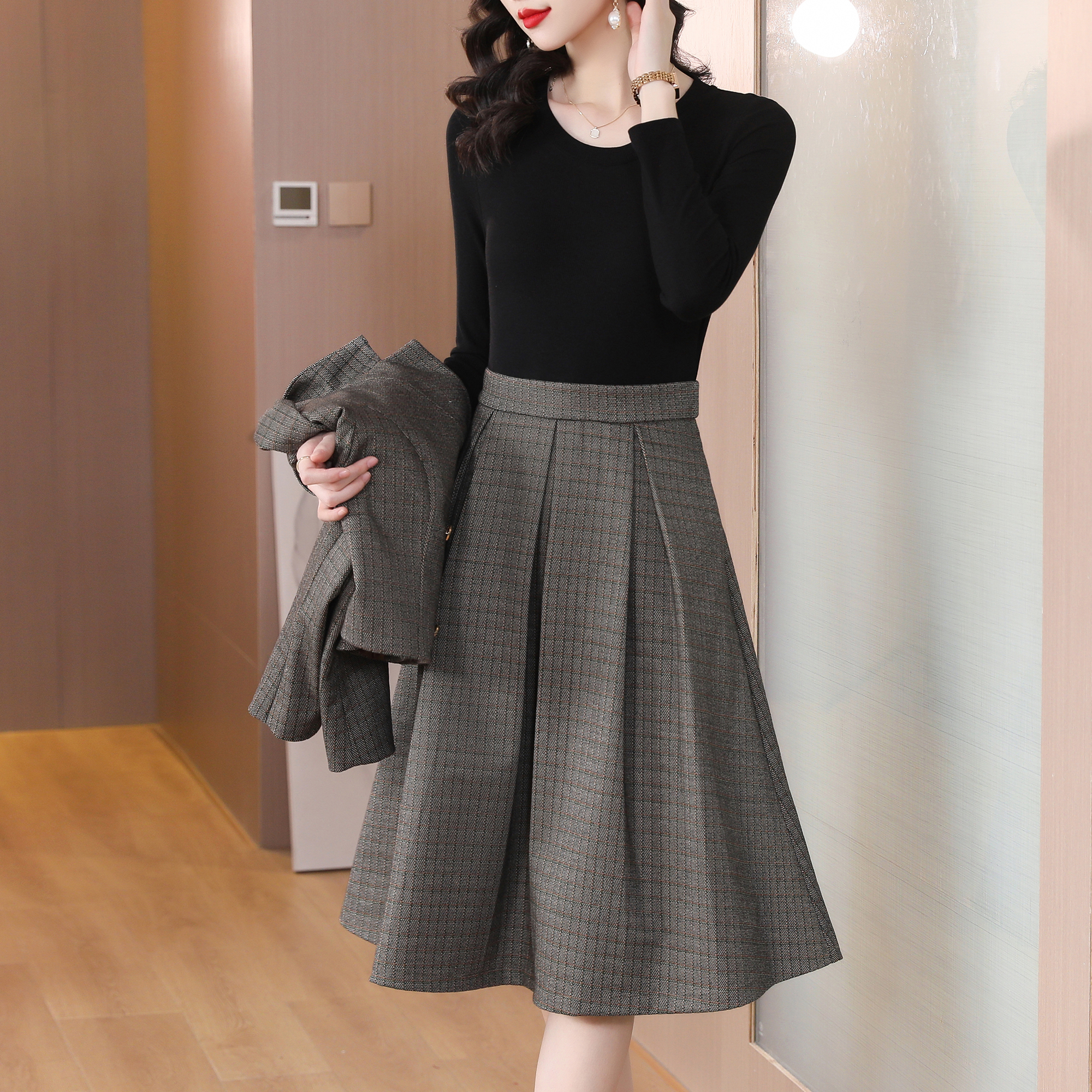 2024 Autumn Female Two Piece W - đánh giá và giá Wool Suit Jacket