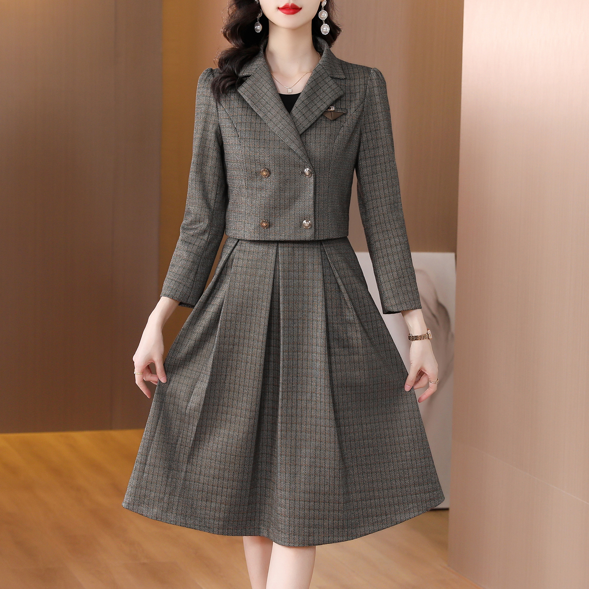 2024 Autumn Female Two Piece W - đánh giá và giá Wool Suit Jacket